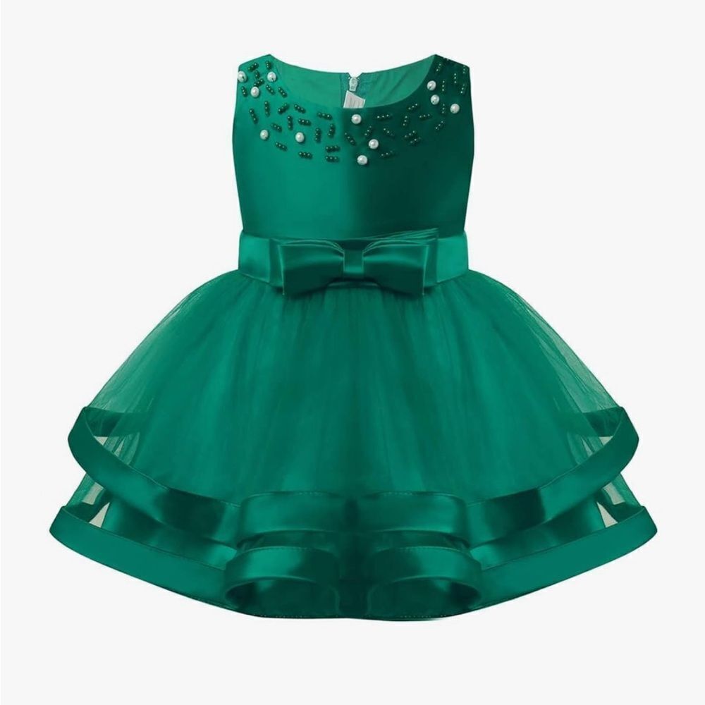 Boutique Emerald Green Holiday Party Dress NWOT size 6-12 months